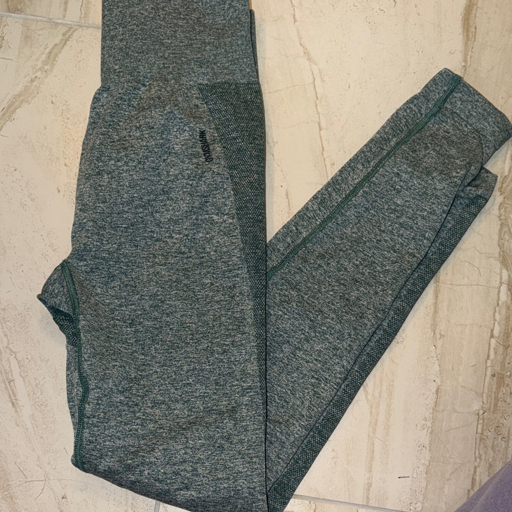 Gymshark Heathered Dark Green Seamless Shorts